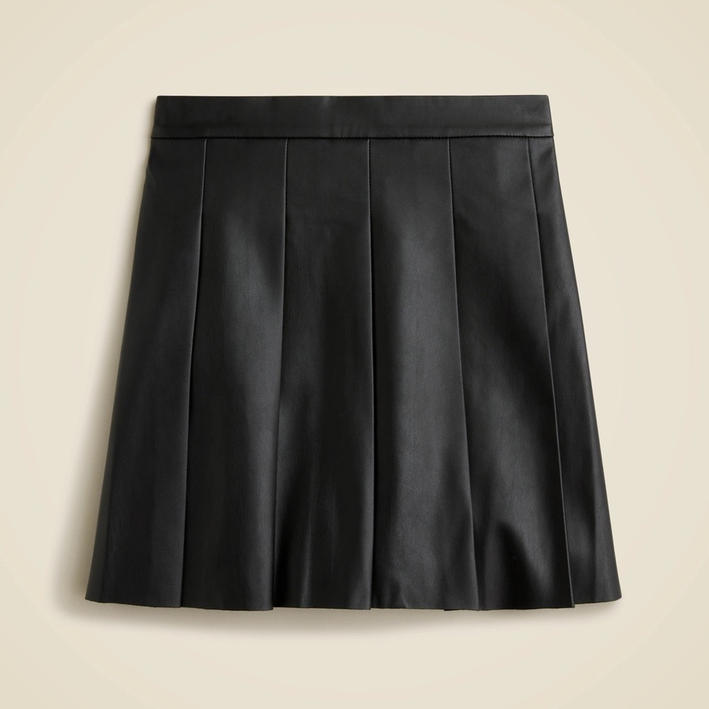 Crewcuts Black Faux Leather Pleated Mini Skirt